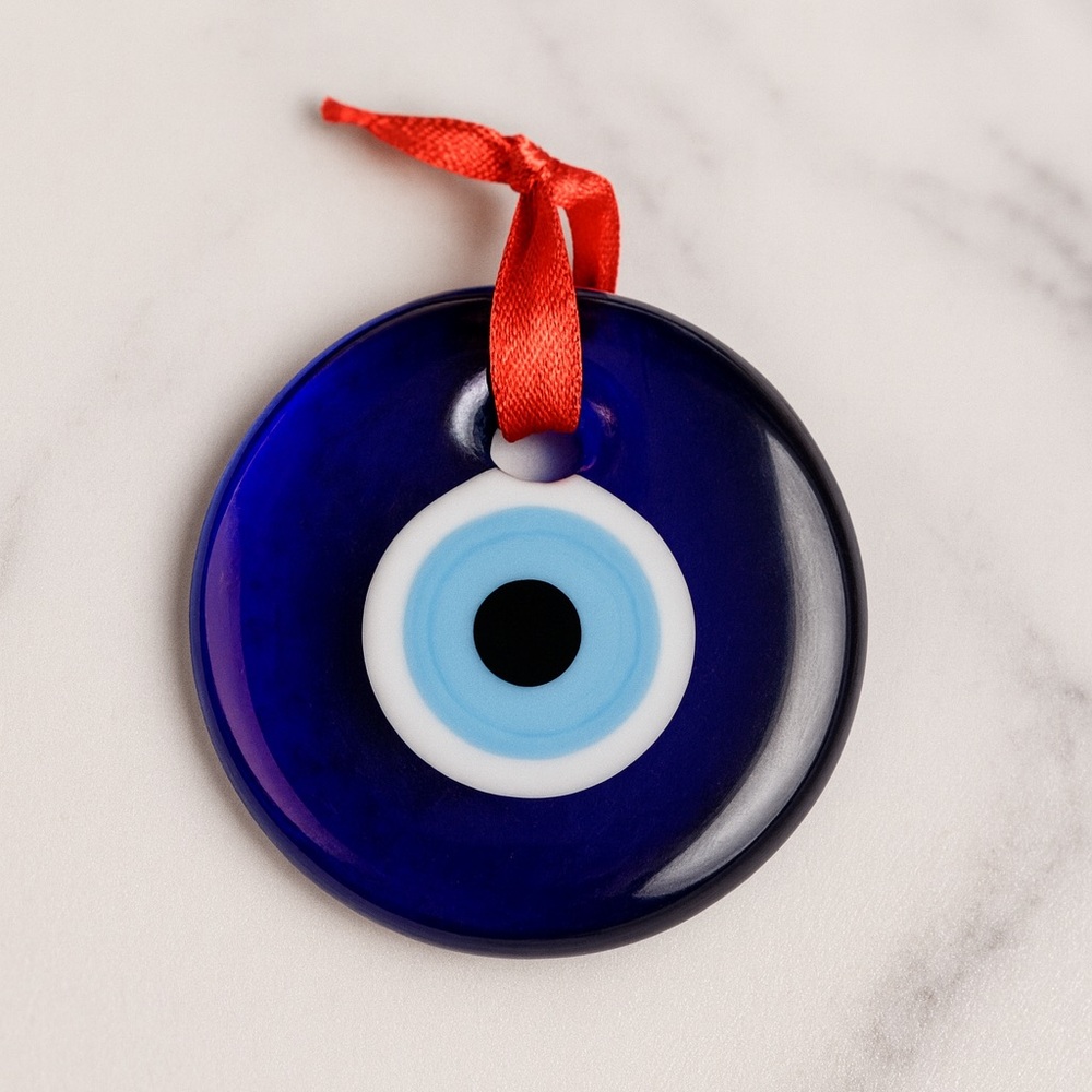 Blue Evil Eye Glass Ornament
